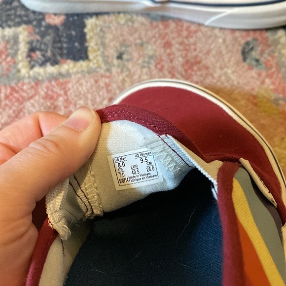 Red & Rainbow Slip On Vans (Ultra Cush) M8 W9.5 - Picture 7 of 10